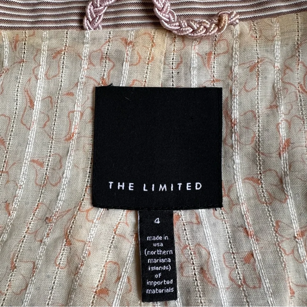 The Limited Y2K Women’s Tan Beige Striped Blazer Jacket Size 4 Business Casual‎